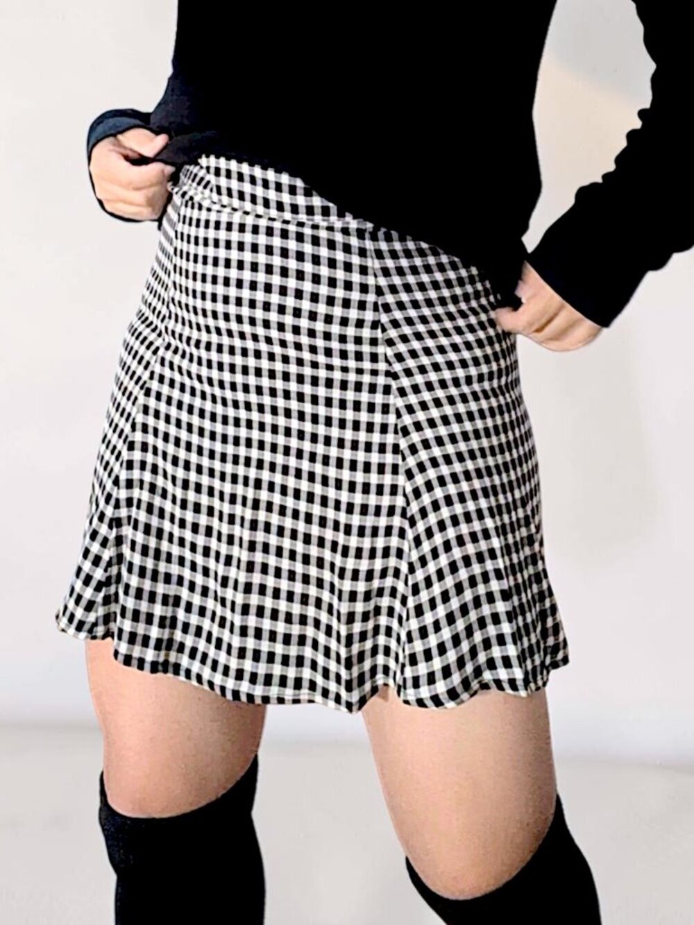 Reformation plaid gingham fairy grunge coquette flounce high rise mini skirt 4